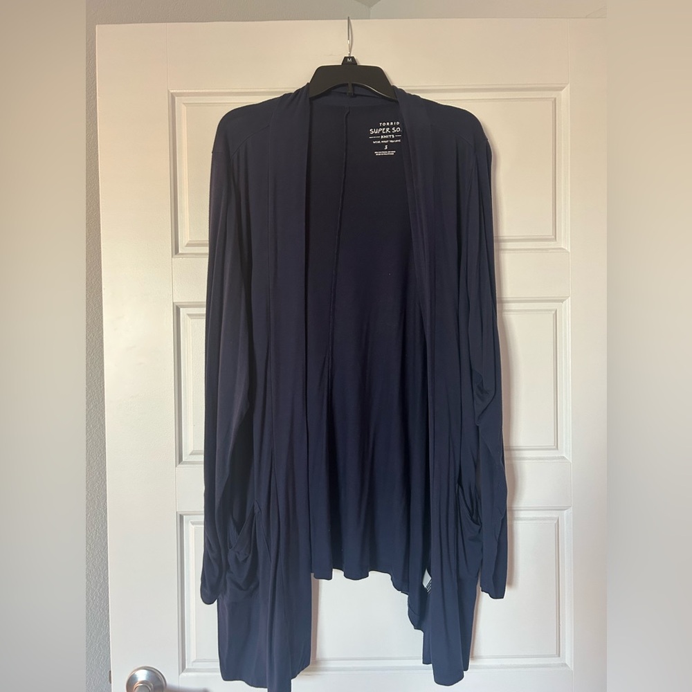 Torrid Size 3 Navy Blue Open Front Cardigan
